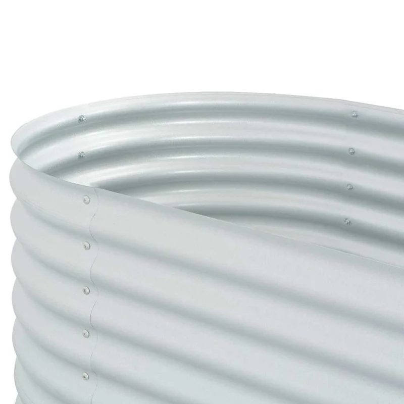 Garten-Hochbeet 160x80x81 cm Verzinkter Stahl Silbern Pflanzkübel oval