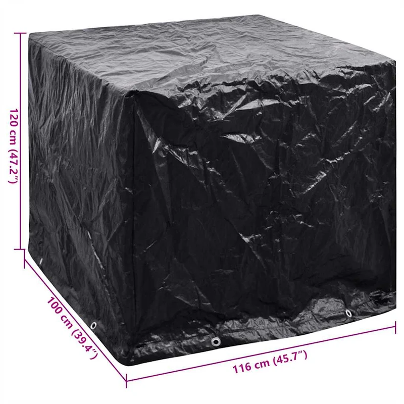 Abdeckung IBC-Tank 8 Ösen 116x100x120 cm schwarz Schutzhülle Container