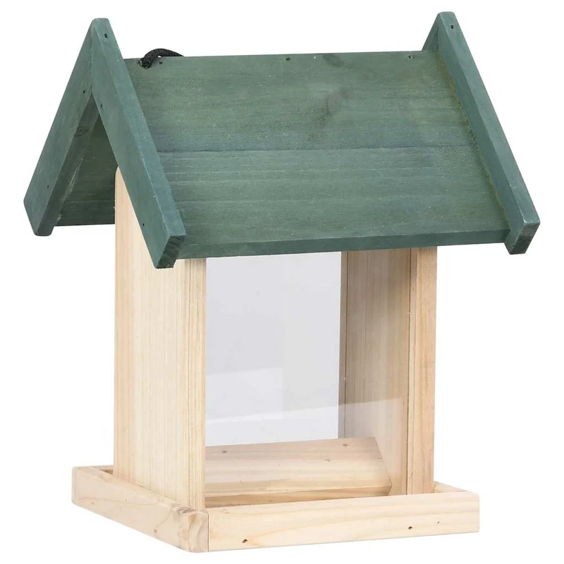Vogelfutterhäuser 4 Stk. Tannenholz 19 x 19 x 25 Vogelhäuschen Wildvögel Futterstation