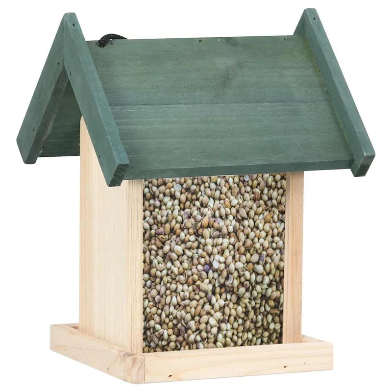Vogelfutterhäuser 4 Stk. Tannenholz 19 x 19 x 25 Vogelhäuschen Wildvögel Futterstation