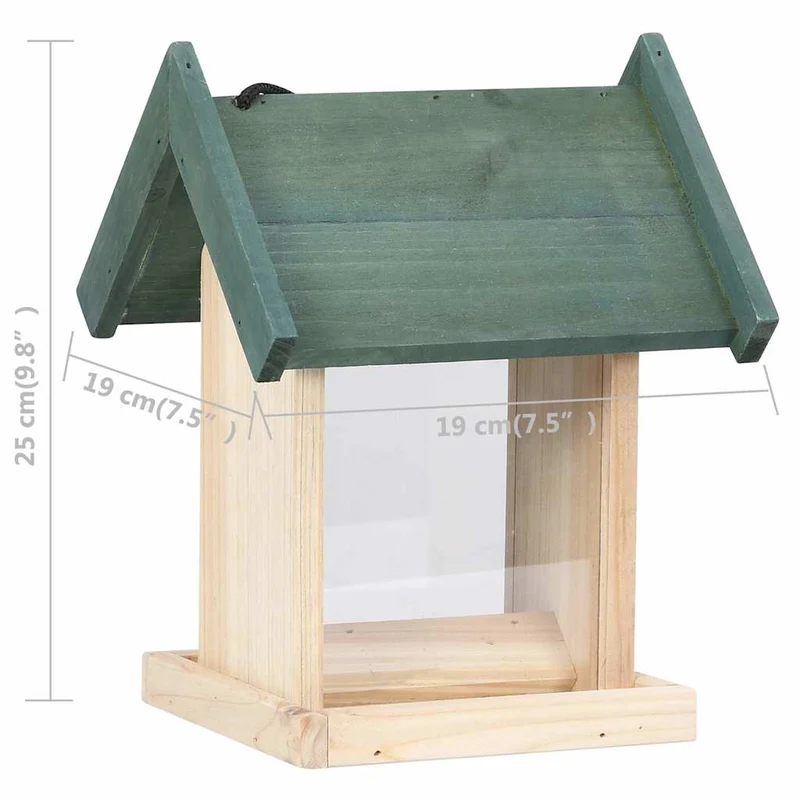 Vogelfutterhäuser 4 Stk. Tannenholz 19 x 19 x 25 Vogelhäuschen Wildvögel Futterstation