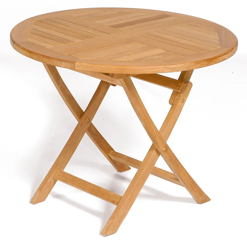 Klapptisch "YORK" 120 cm rund Teakholz natur Sunny Smart made by SonnenPartner