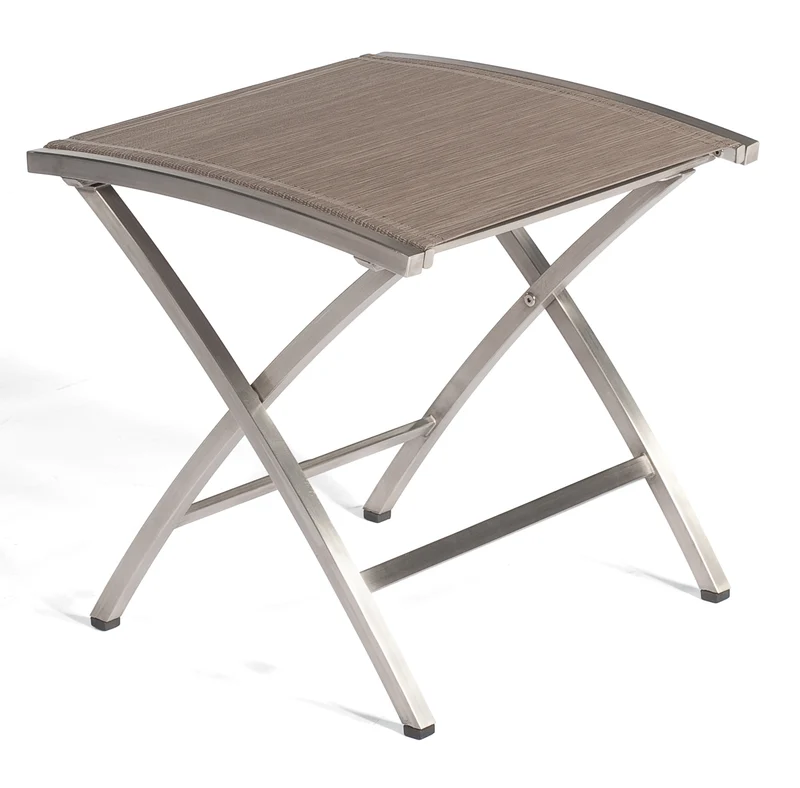Fußhocker "PARAGON" Edelstahl Textilgewebe taupe SonnenPartner
