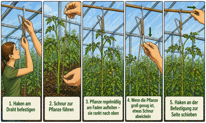 Tomatenhaken 10 Stk Gurkenhaken Rankhilfe 5 M kompostierbarer Schnur Größe S