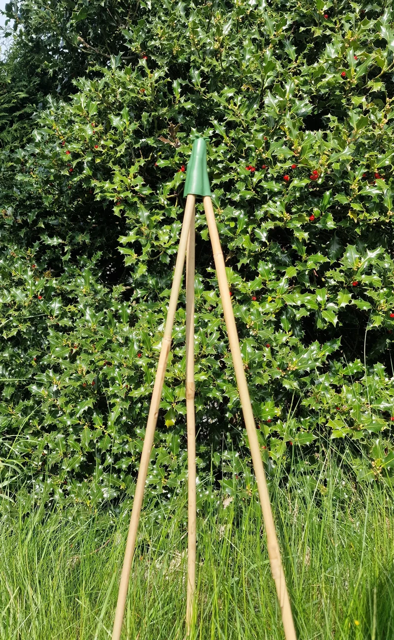 Pyramidenspitze Rankhilfe 3er Set – Stangenverbinder für Bambus 8–12 mm