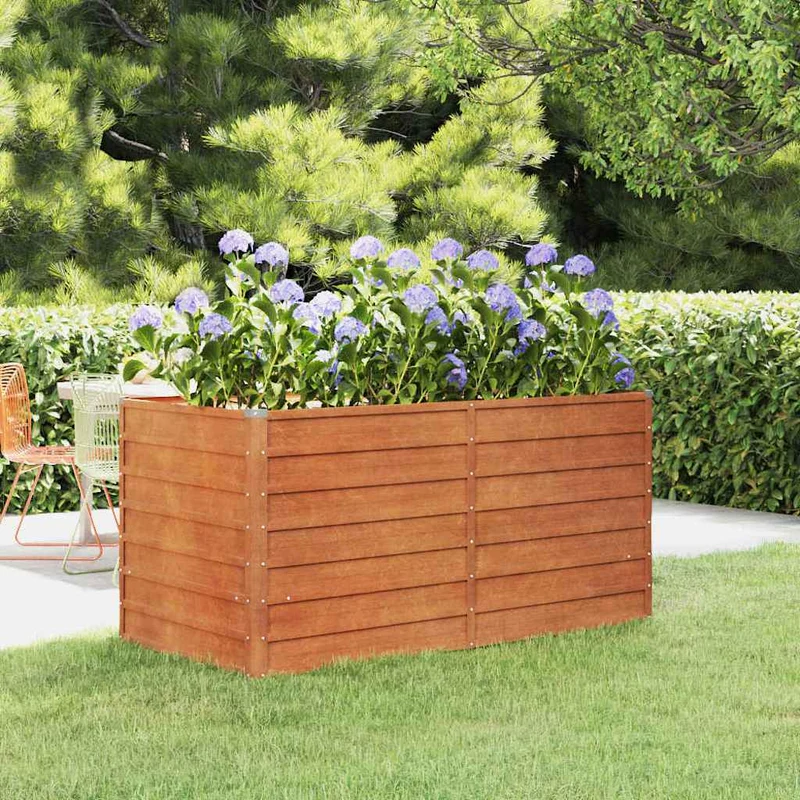 Hochbeet 160x80x77cm Cortenstahl rostig Pflanzbeet Pflanzkasten