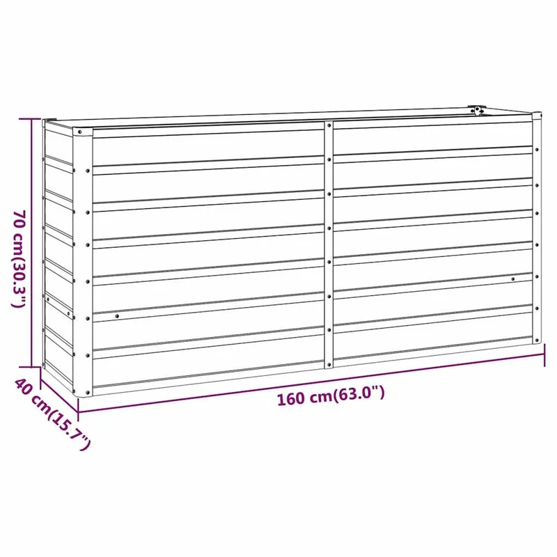Hochbeet 160x40x77 cm Cortenstahl rostig Pflanzbeet Pflanzkasten
