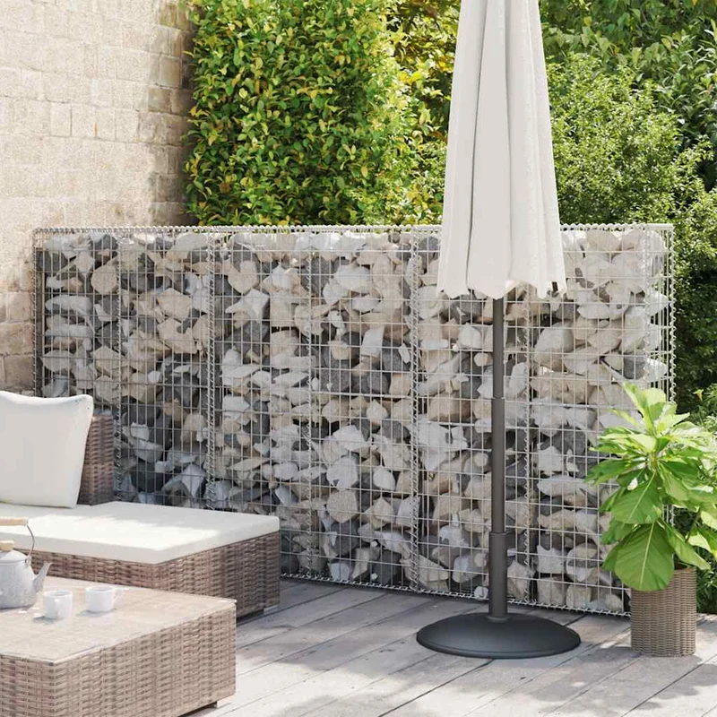 Gabionenwand Verzinkter Stahl 300×50×150 cm Gabionenzaun Drahtkorb Steinmauer