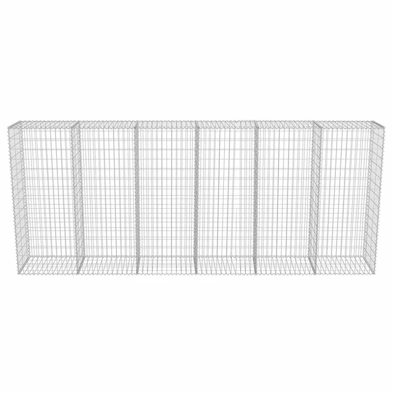 Gabionenwand Verzinkter Stahl 300×50×150 cm Gabionenzaun Drahtkorb Steinmauer