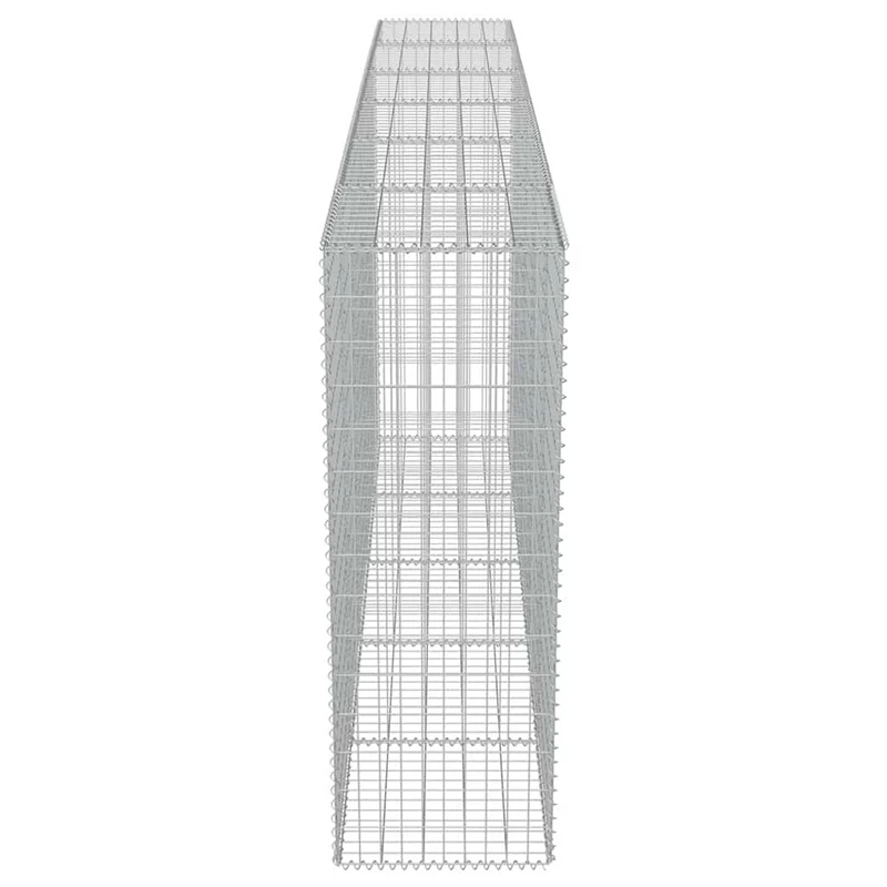 Gabionenwand Verzinkter Stahl 300×50×150 cm Gabionenzaun Drahtkorb Steinmauer