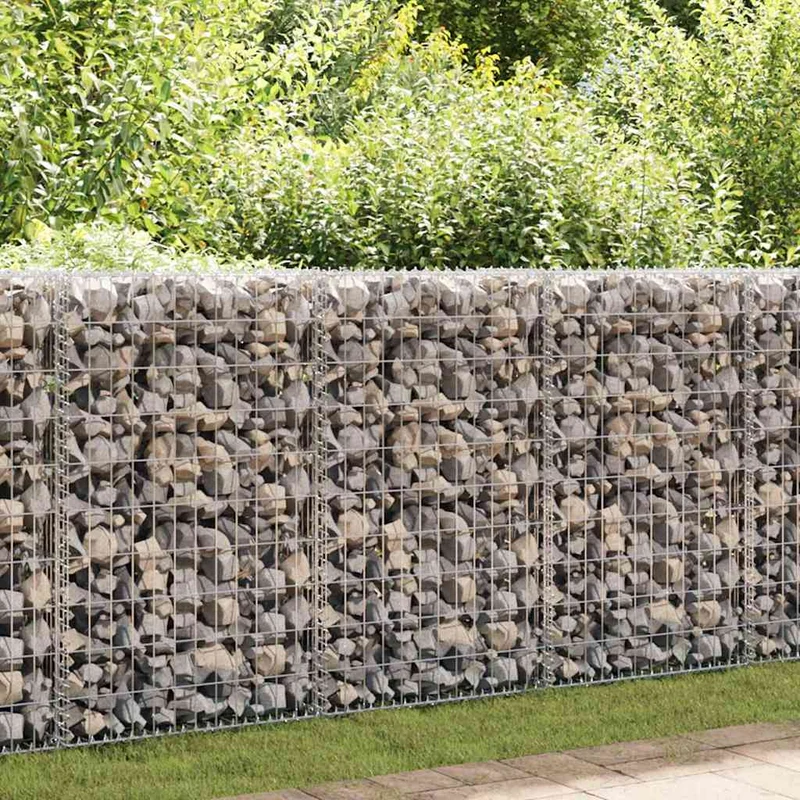 Gabionenwand Verzinkter Stahl 300×50×100 cm Gabionenzaun Drahtkorb Steinmauer Wand
