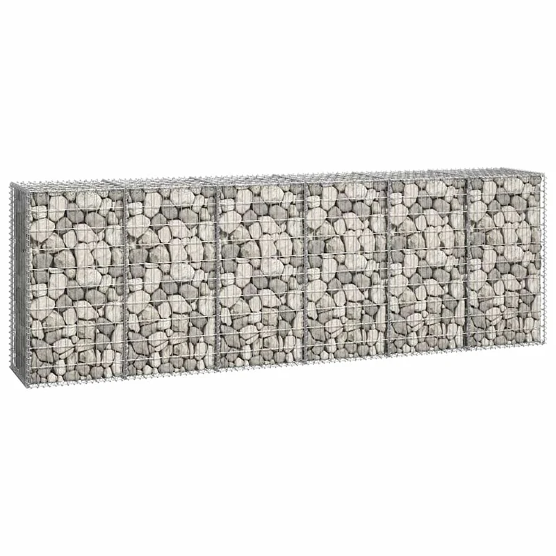 Gabionenwand Verzinkter Stahl 300×50×100 cm Gabionenzaun Drahtkorb Steinmauer Wand
