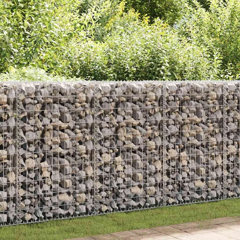 Gabionenwand Verzinkter Stahl 150×60×100 cm Gabionenzaun Drahtkorb Steinmauer Wand