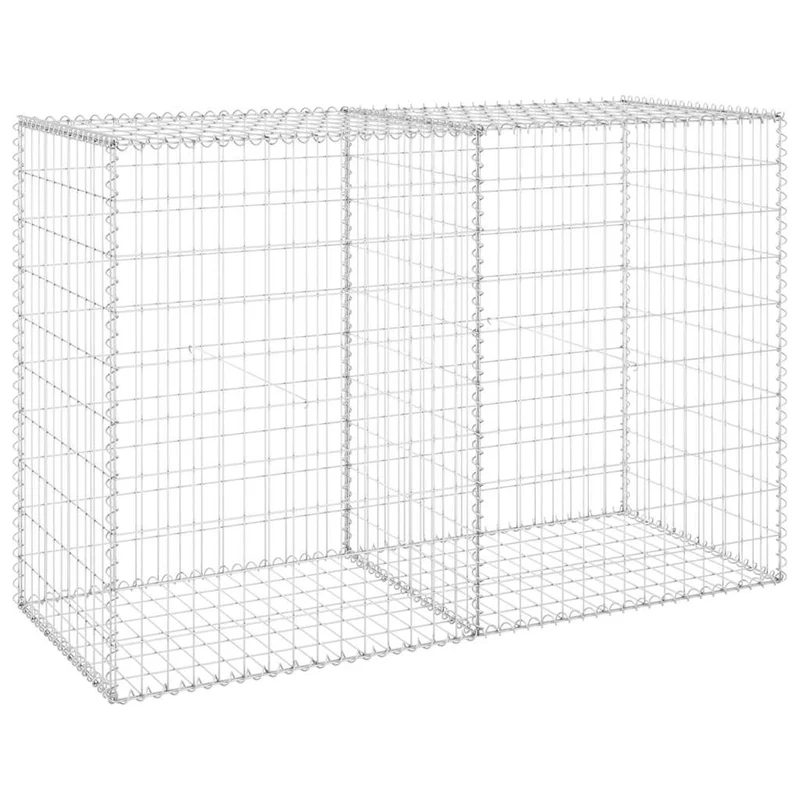 Gabionenwand Verzinkter Stahl 150×60×100 cm Gabionenzaun Drahtkorb Steinmauer Wand