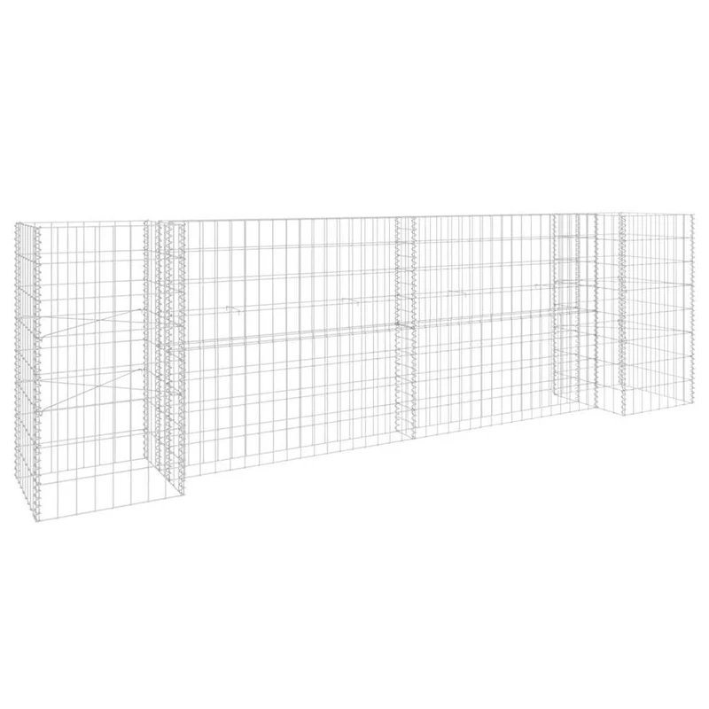 Gabionen Pflanzkorb H-Form Stahldraht 260x40x80 cm verzinkt Gabionenwand Pflanzkasten