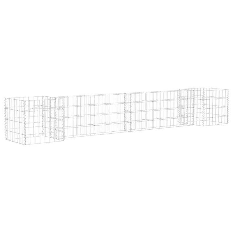 Gabionen Pflanzkorb H-Form Stahldraht 260x40x40 cm verzinkt Gabionenwand Pflanzkasten