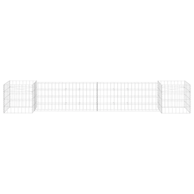 Gabionen Pflanzkorb H-Form Stahldraht 260x40x40 cm verzinkt Gabionenwand Pflanzkasten