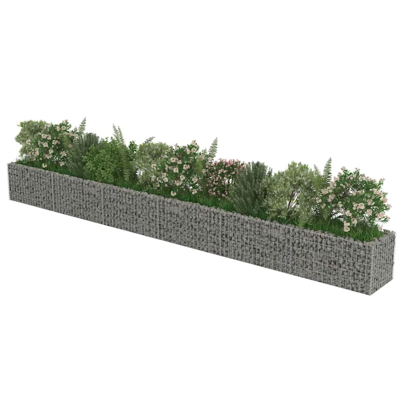 Gabionen Hochbeet Verzinkter Stahl 540x50x50 cm Steinkorb Blumenbeet Pflanzkübel
