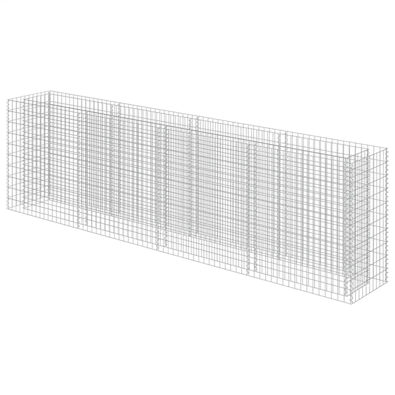 Gabionen Hochbeet Verzinkter Stahl 360×50×100 cm Steinkorb Pflanzkorb Blumenbeet