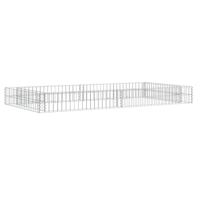 Gabionen-Hochbeet Verzinkter Stahl 200x100x20 cm Steinkorb Grau Silber