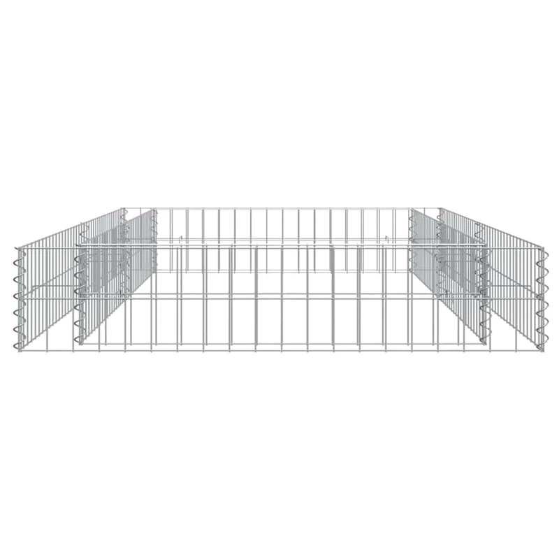 Gabionen-Hochbeet Verzinkter Stahl 200x100x20 cm Steinkorb Grau Silber