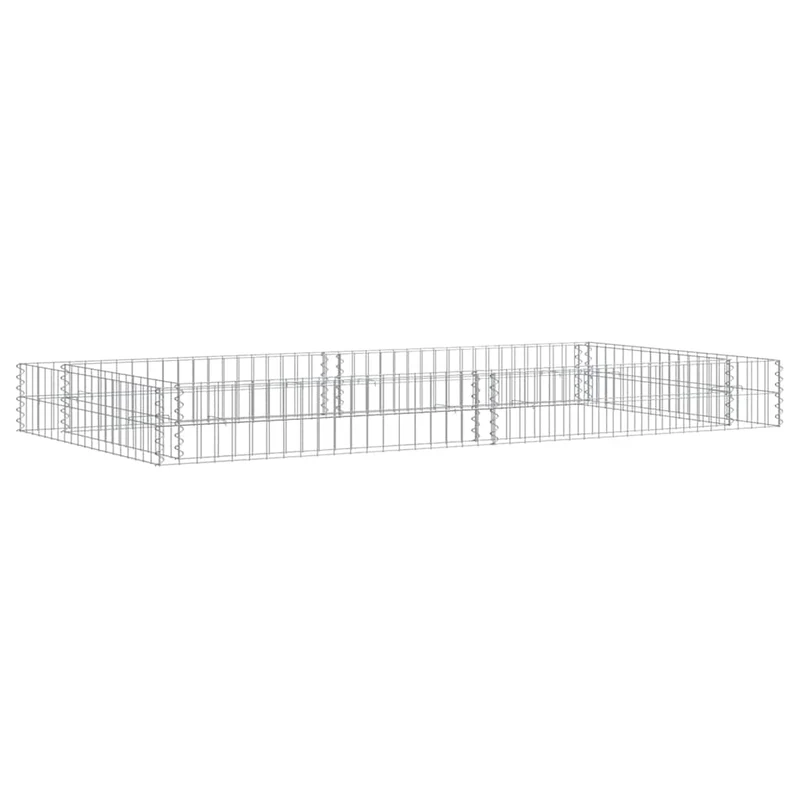 Gabionen-Hochbeet Verzinkter Stahl 200x100x20 cm Steinkorb Grau Silber