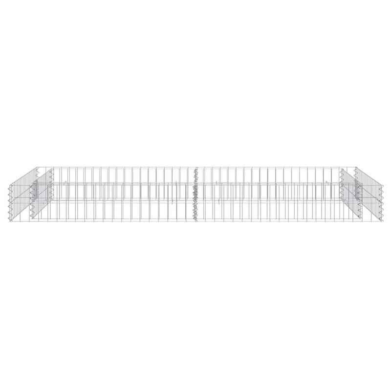 Gabionen-Hochbeet Verzinkter Stahl 200x100x20 cm Steinkorb Grau Silber