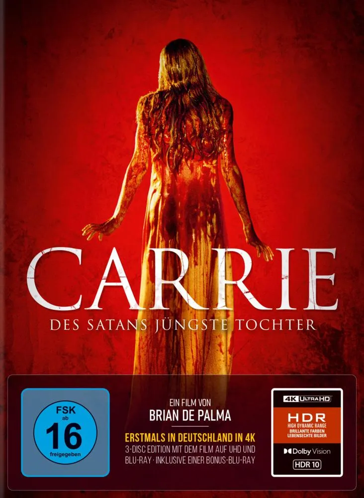 Carrie - Des Satans jüngste Tochter,1 4K UHD-Blu-ray + 2 Blu-ray (3-Disc Limited Collector's Mediabook im Schuber)