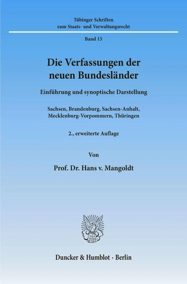 Die Verfassungen der neuen Bundesländer.