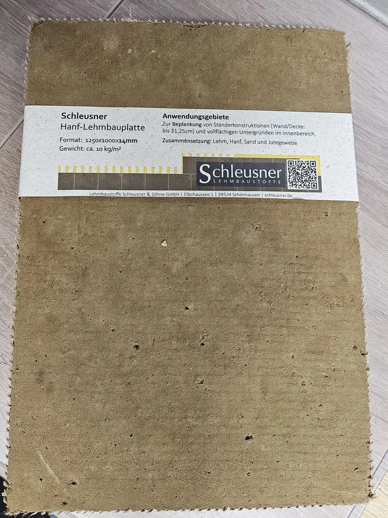 Schleusner Lehmbauplatte 1095x595 x 14 mm á 0,652 m² Stück