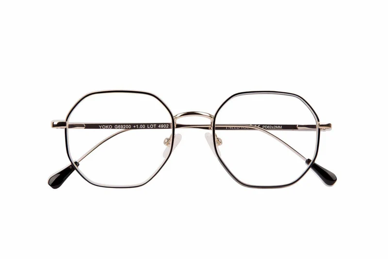 Lesebrille YOKO, schwarz-gold, +1.00 dpt mit Etui