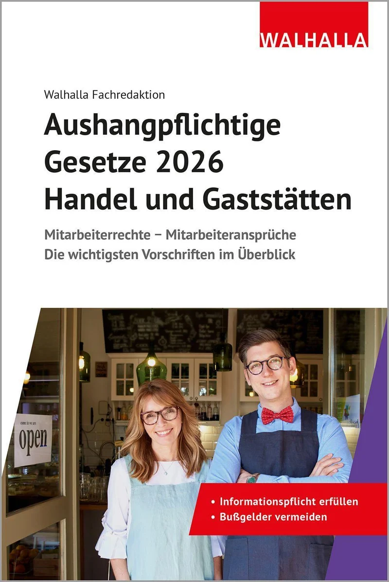 Aushangpflichtige Gesetze 2026 Handel und Gaststätten