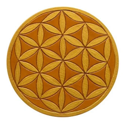 Wandornament \"Saat des Lebens\" MDF braun/gold bemalt, 20 cm
