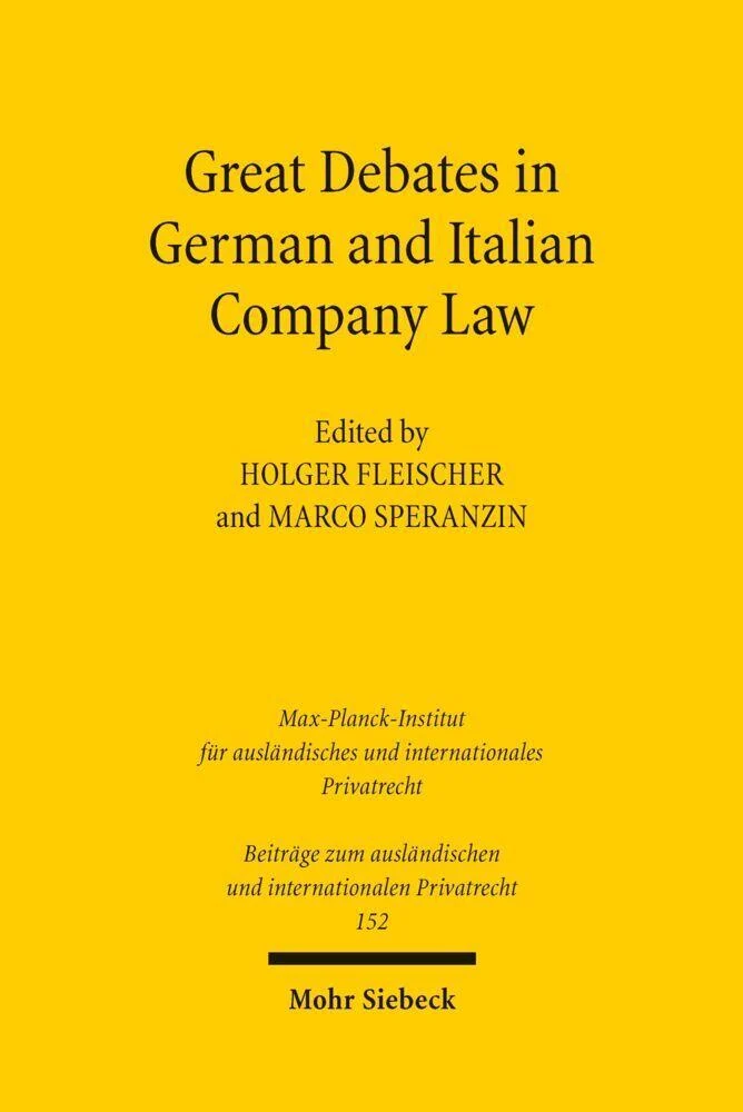 Great Debates in German and Italian Company Law
