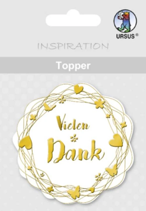 URSUS 8 Topper \"Vielen Dank\", weiß/gold