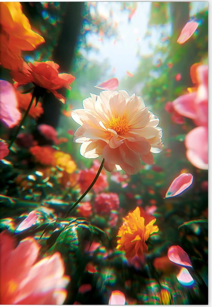 Grußkarte Blütenträume Motiv Blassrosa Dahlie