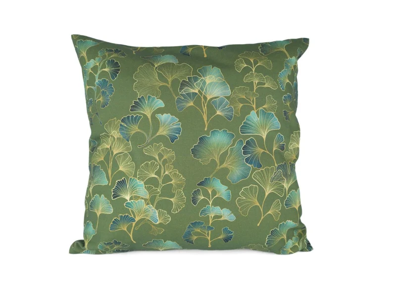 Dekokissen - - Gingkozweige olivgrün