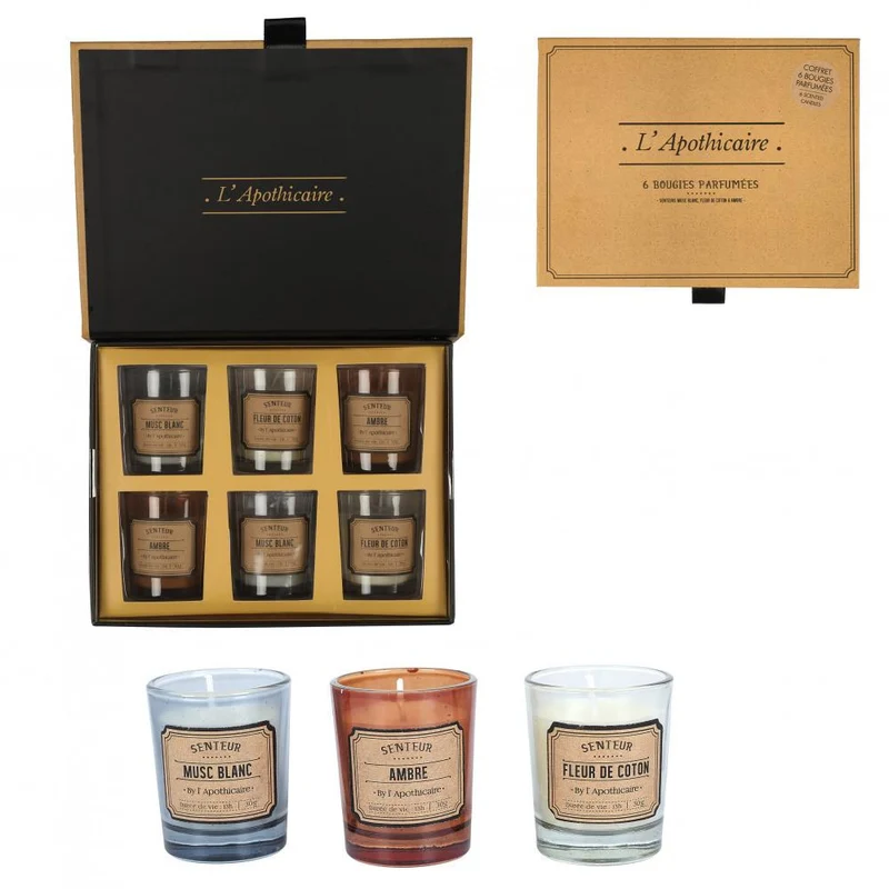 x6 Duftkerze Apothekerkoffer