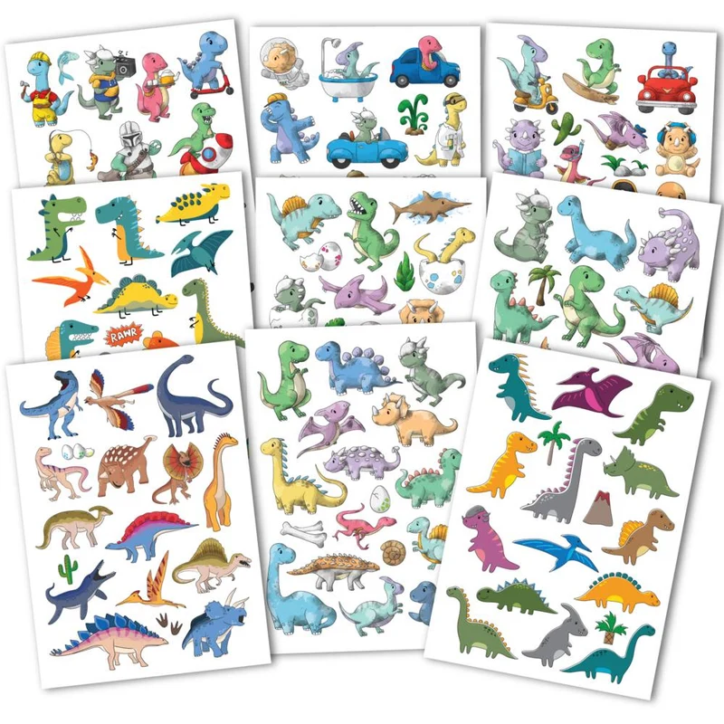 150 hautfreundliche Kindertattoos - Thema: Dino-Spaß