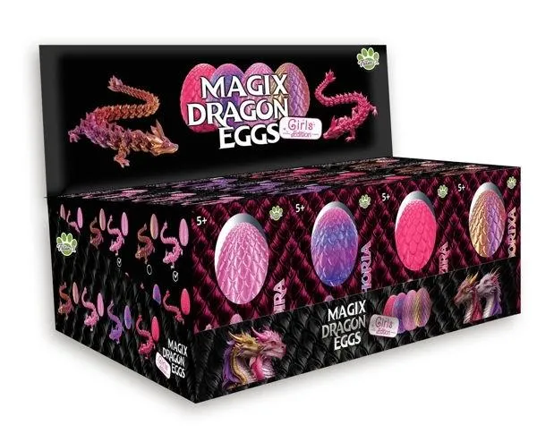 MagiX Dragon Eggs GIRLS EDITION, 4er Mix Display ( Xandorixa, Zyphoria, Ladira & Grazira )