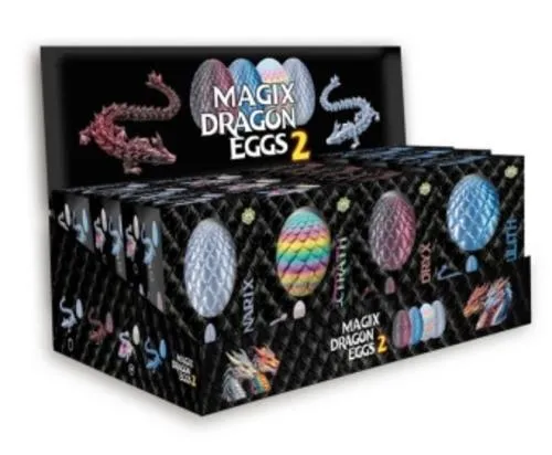 MagiX Dragon Eggs Serie 2, 4er Mix Display ( Lunarix, Azulith, Spectrath & Jadryx )