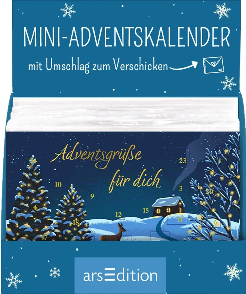 Display Mini-Adventskalender mit Umschlag zum Verschicken Winterzauber