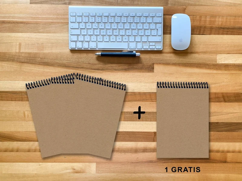A 5 Notizblock - Set, 3+1 gratis, Luxury 80 Seiten MUSKAT Designerecycling, blanko