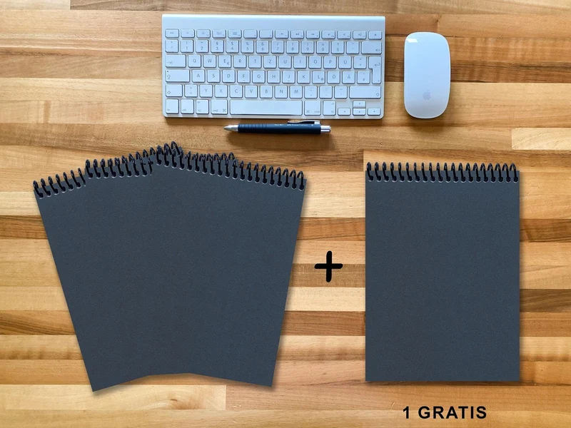 A 4 Notizblock - Set, 3+1 gratis, Luxury 80 Seiten BLAU NEW LAPISLAZULI GLITTER-OPTIK, punktiert 5x5mm