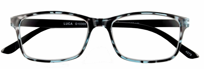 Lesebrille LUCA, blau havanna, +1.50 dpt mit Etui