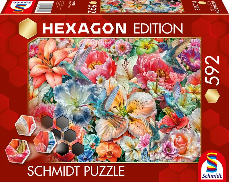 Hexagon - Große Blüten