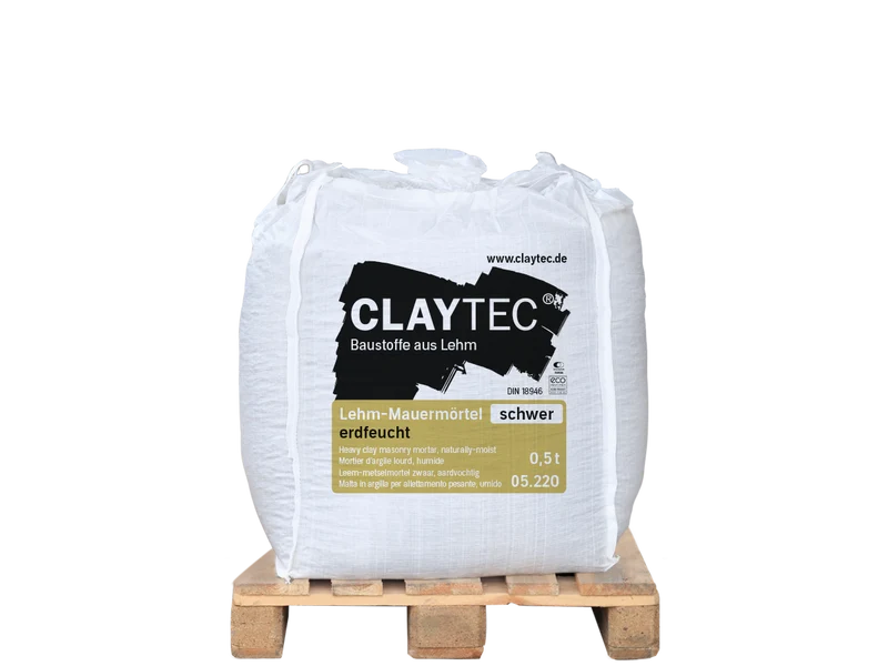 Claytec Lehm Mauermörtel leicht, erdfeucht - 0,5 to BigBag
