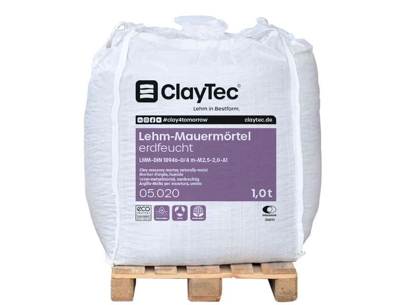 Claytec Lehm Mauermörtel leicht, erdfeucht - 1,0 to BigBag
