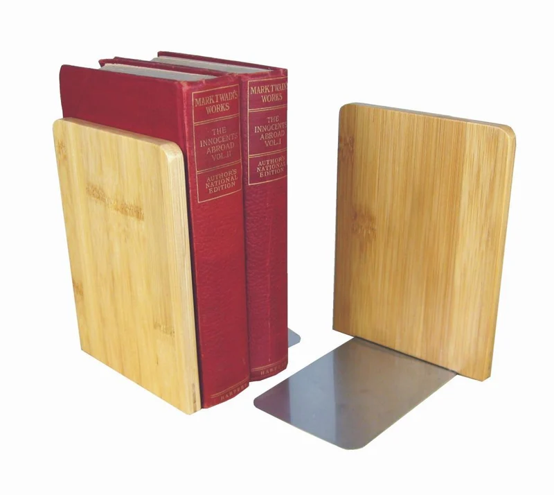 MyLibrary Buchstützen 2er Set - Holz & Edelstahl - Bookends
