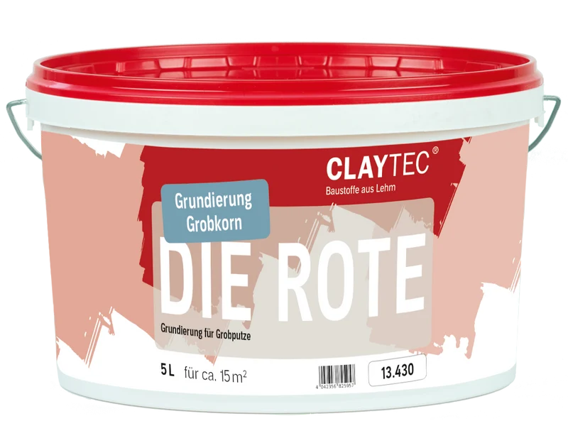 Claytec Grundierung Die Rote, grob - 5 Liter Eimer